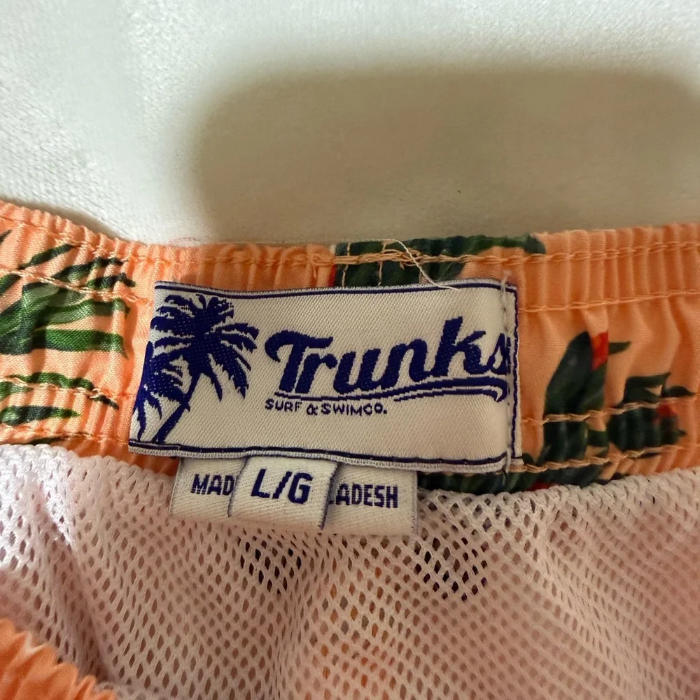 Floral Peach Men's Swim Trunks